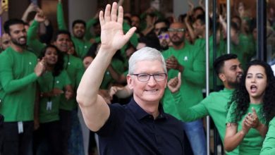 O CEO da Apple na india para divugação dos lucros